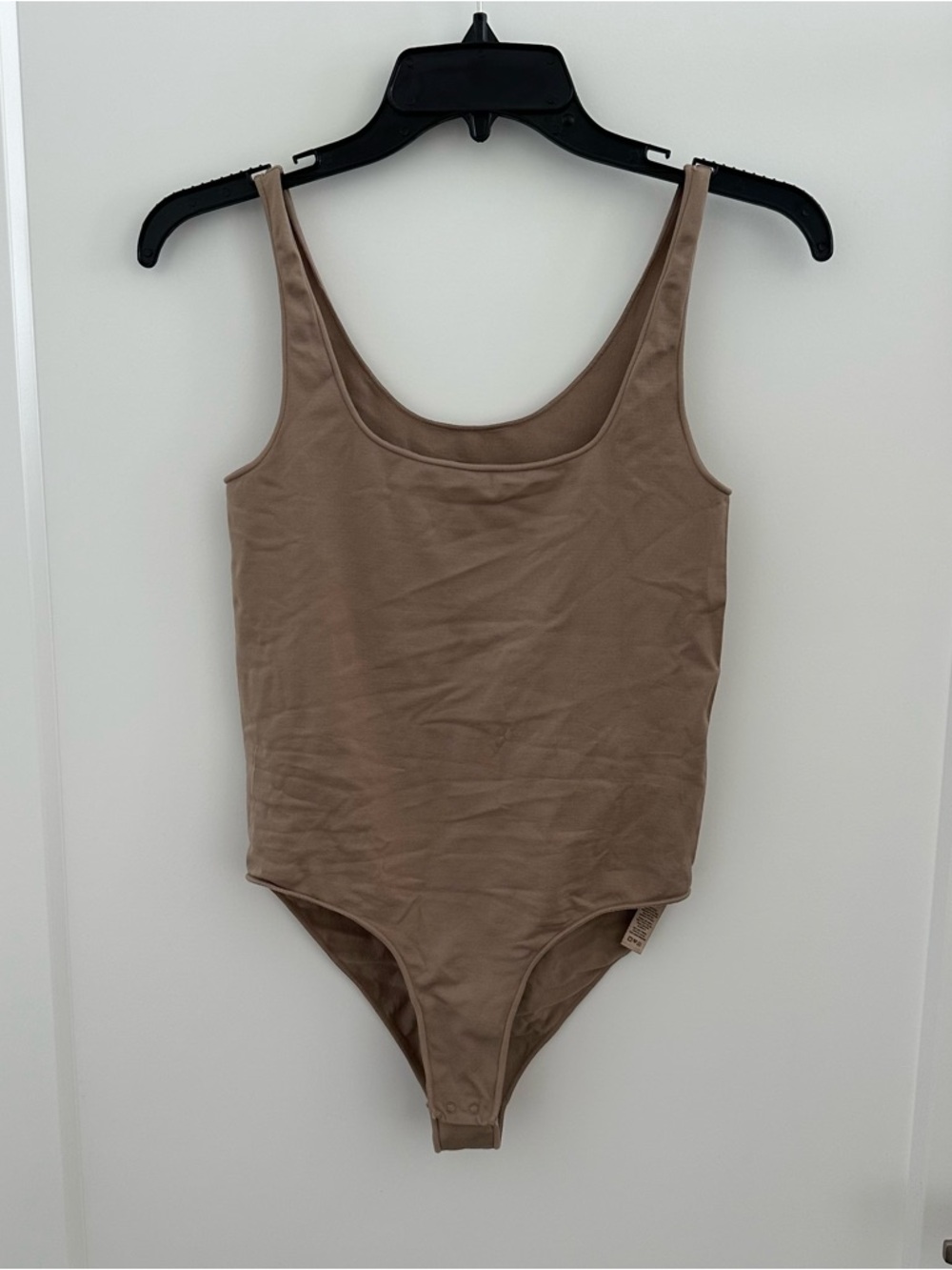 Skims Scoop Neck One-Piece Bodysuit in Taupe Small Medium